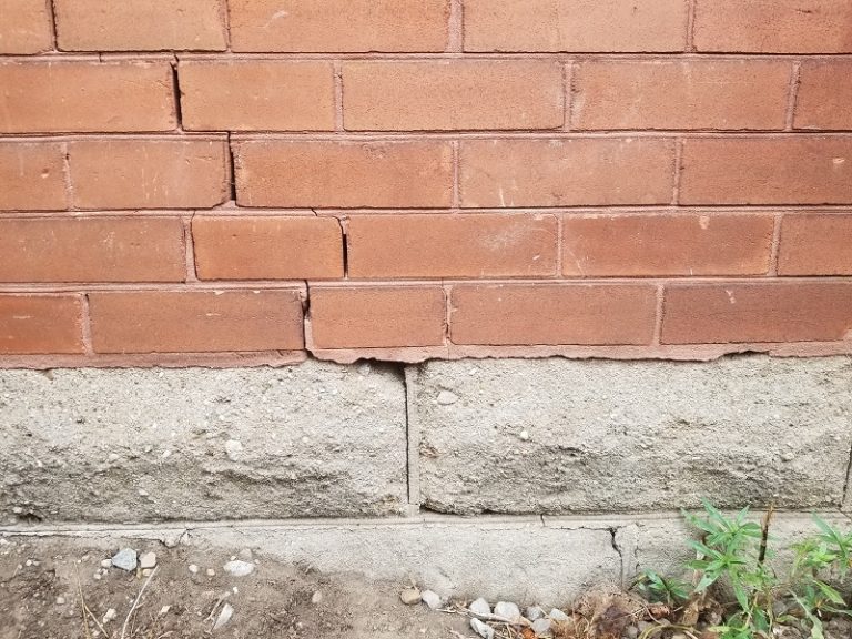 step-cracked foundation and brickwork